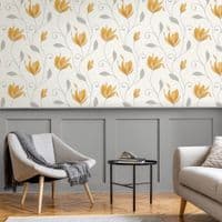 Crown Synergy Floral Mustard Trail M1717 Wallpaper